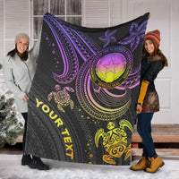 Northern Mariana Islands Custom Personalised Premium Blanket - Pink Turtle - Polynesian Pride