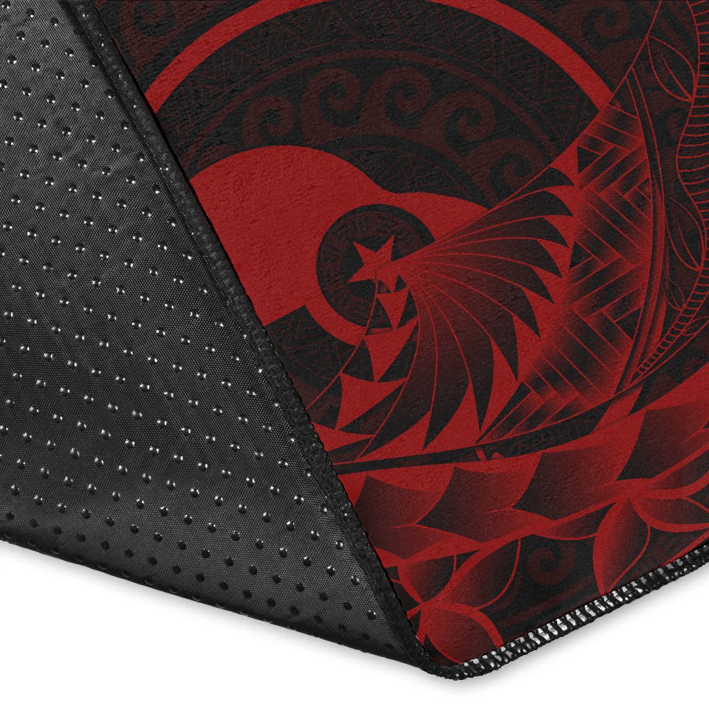 Yap Area Rug - Custom Polynesian Pattern Style Red Color - Polynesian Pride