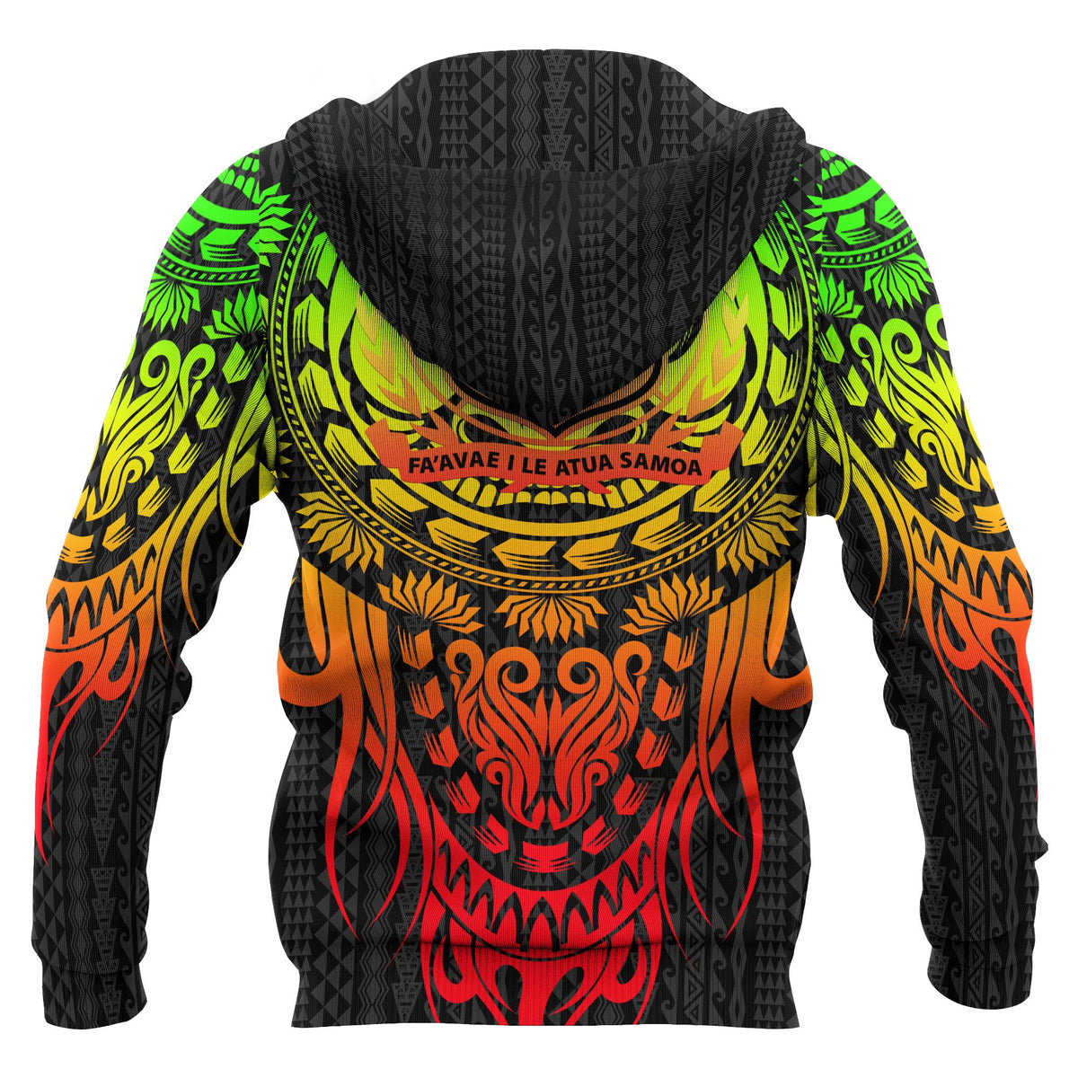 Samoa Polynesian Zip up Hoodie Tattoo Pattern With Seal - Polynesian Pride