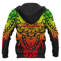 Samoa Polynesian Zip up Hoodie Tattoo Pattern With Seal - Polynesian Pride