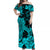 Hawaii Off Shoulder Long Dress Polynesia Turquoise Beautiful Hula Girl LT13 Women Turquoise - Polynesian Pride