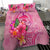 Papua New Guinea Polynesian Bedding Set - Floral With Seal Pink - Polynesian Pride