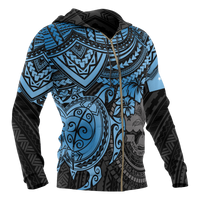 Federated States of Micronesia Hoodie (Zip up) Blue Turtle - Polynesian Pride