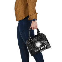 Northern Mariana Islands Polynesian Custom Personalised Shoulder Handbag - White Tribal Wave - Polynesian Pride