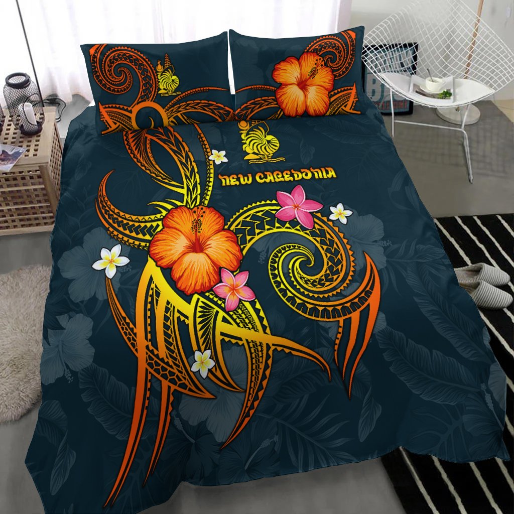 New Caledonia Polynesian Bedding Set - Legend of New Caledonia (Blue) - Polynesian Pride