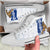 Guam High Top Shoes - Chamorro With Puntan Blue Color Unisex White - Polynesian Pride