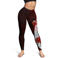 Fiji Polynesian Custom Personalised Legging - Coat Of Arm With Hibiscus - Polynesian Pride