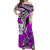 Wallis et Futuna Off Shoulder Long Dress Polynesian Pattern and Hibiscus Flowers Version Purple LT13 Long Dress Purple - Polynesian Pride