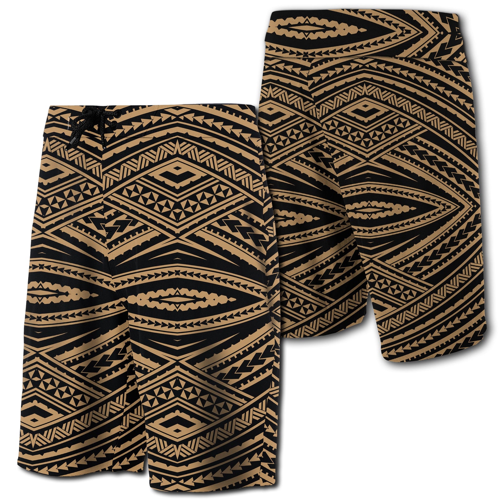 Hawaii Polynesian Tatau Board Shorts Gold Men Gold - Polynesian Pride