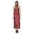 Polynesian V - Neck Open Fork Long Dress - Red Palm - Polynesian Pride