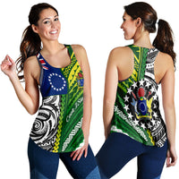 Cook Islands Unique Women Racerback Tank Polynesia Pattern LT13 Green - Polynesian Pride