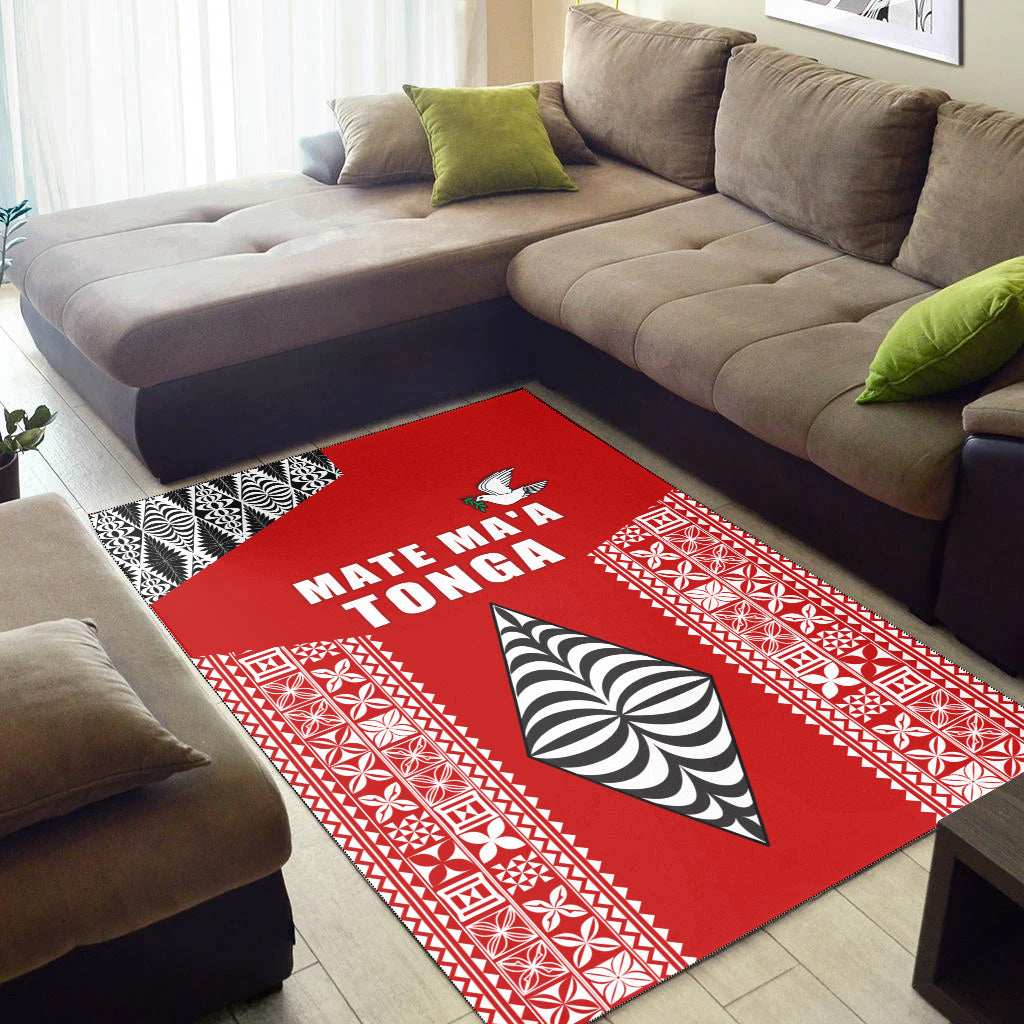 Tonga Rugby Area Rug - Mate Ma'a Tonga LT13 - Polynesian Pride
