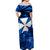 (Custom Personalised) Wallis et Futuna Off Shoulder Long Dress Hibiscus Flowers Blue LT13 - Polynesian Pride