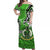 Vanuatu Color Off Shoulder Long Dress Coat of Arms Version Green LT13 Long Dress Green - Polynesian Pride