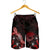 American Samoa Polynesian Men's Shorts - Turtle With Blooming Hibiscus Red - Polynesian Pride