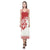 Polynesian V - Neck Open Fork Long Dress - Red Hibiscus - Polynesian Pride