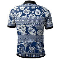 Polynesian Polo Shirt Hibiscus Tropical Leaves Pattern - Polynesian Pride