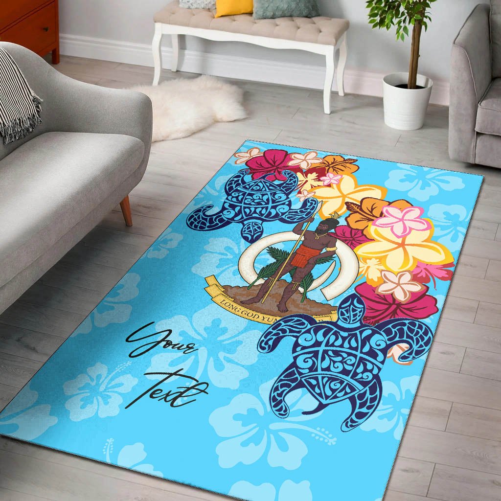 Vanuatu Area Rug - Custom Personalised Tropical Style Blue - Polynesian Pride