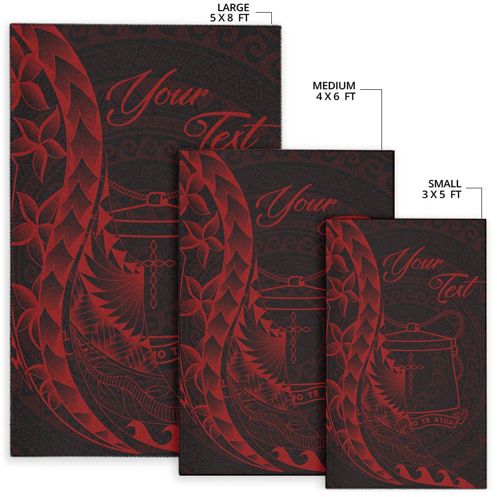 Tokelau Area Rug - Custom Polynesian Pattern Style Red Color - Polynesian Pride