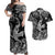 Hawaii Angry Shark Polynesian Matching Dress and Hawaiian Shirt Matching Couples Outfit Unique Style Black LT8 Black - Polynesian Pride