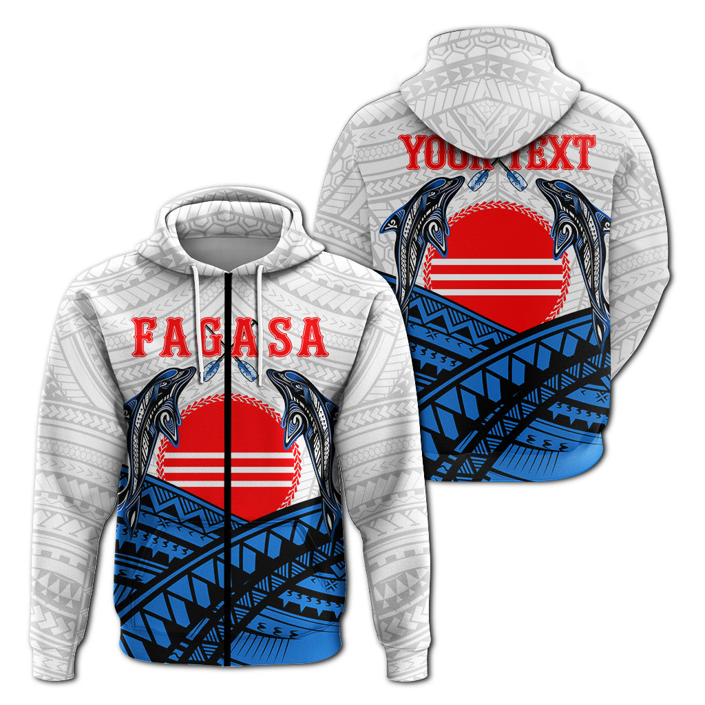 Custom American Samoa Zip up Hoodie Fagasa Fealofani Samoa LT12 Unisex Blue - Polynesian Pride