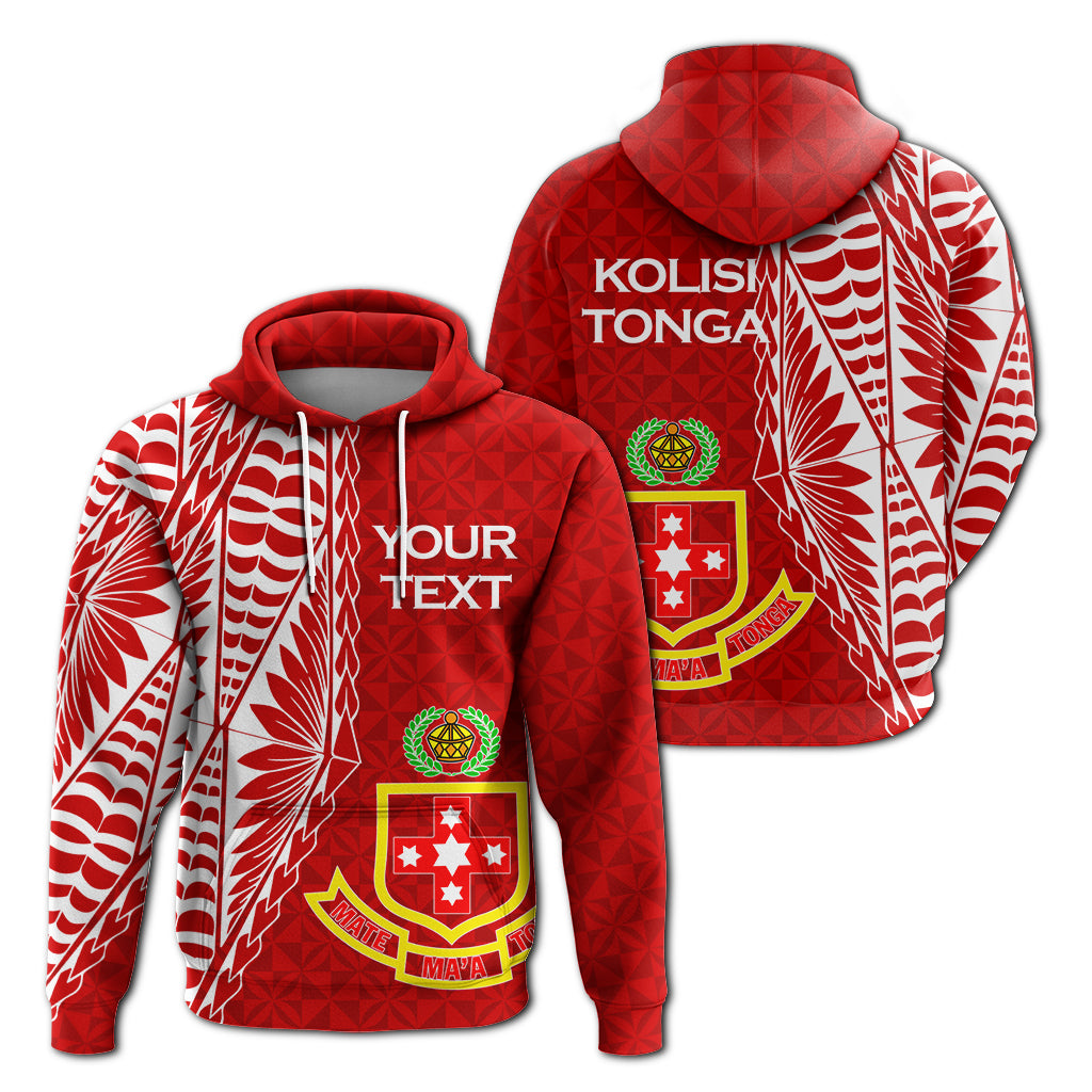 Custom Kolisi Tonga Atele Hoodie Tongan Tribal LT12 Unisex Red - Polynesian Pride