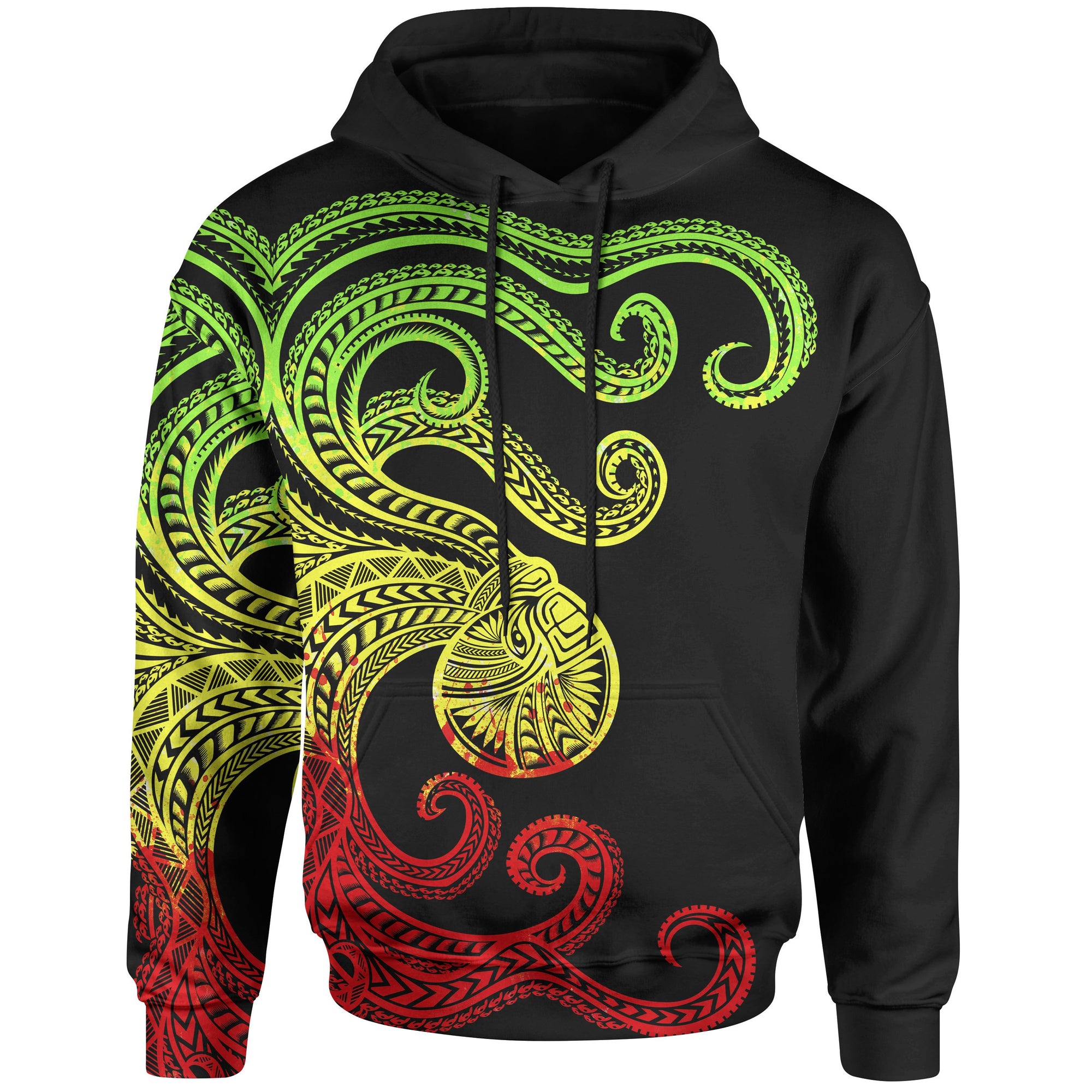 Polynesian Octopus Hoodie Reggae Color Unisex Reggae - Polynesian Pride