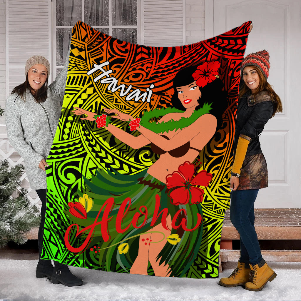 Hawaii Hula Girl Reggae Blanket - LT2 - Polynesian Pride