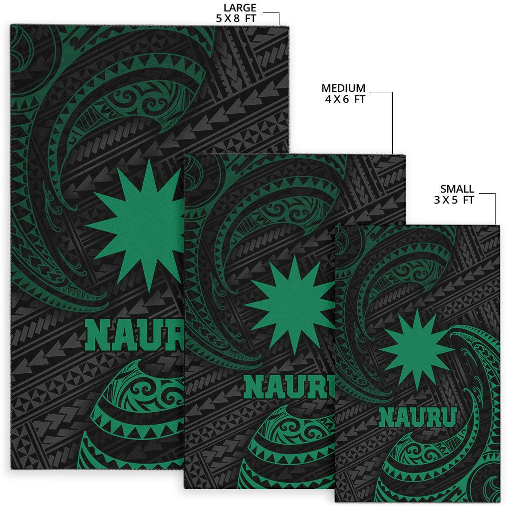 Nauru Polynesian Area Rug - Green Tribal Wave - Polynesian Pride