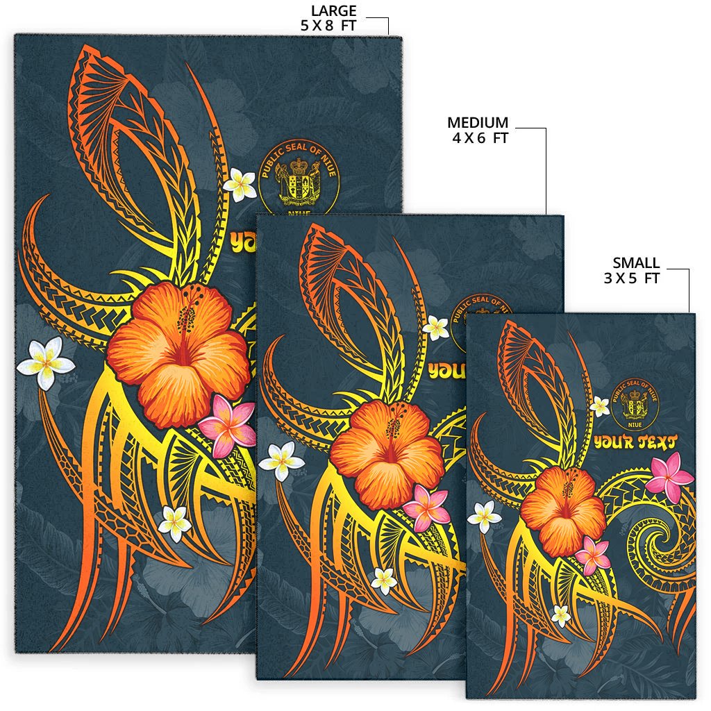 Niue Polynesian Personalised Area Rug - Legend of Niue (Blue) - Polynesian Pride