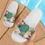 Hawaii Hibiscus Pattern Green Slide Sandals White - Polynesian Pride