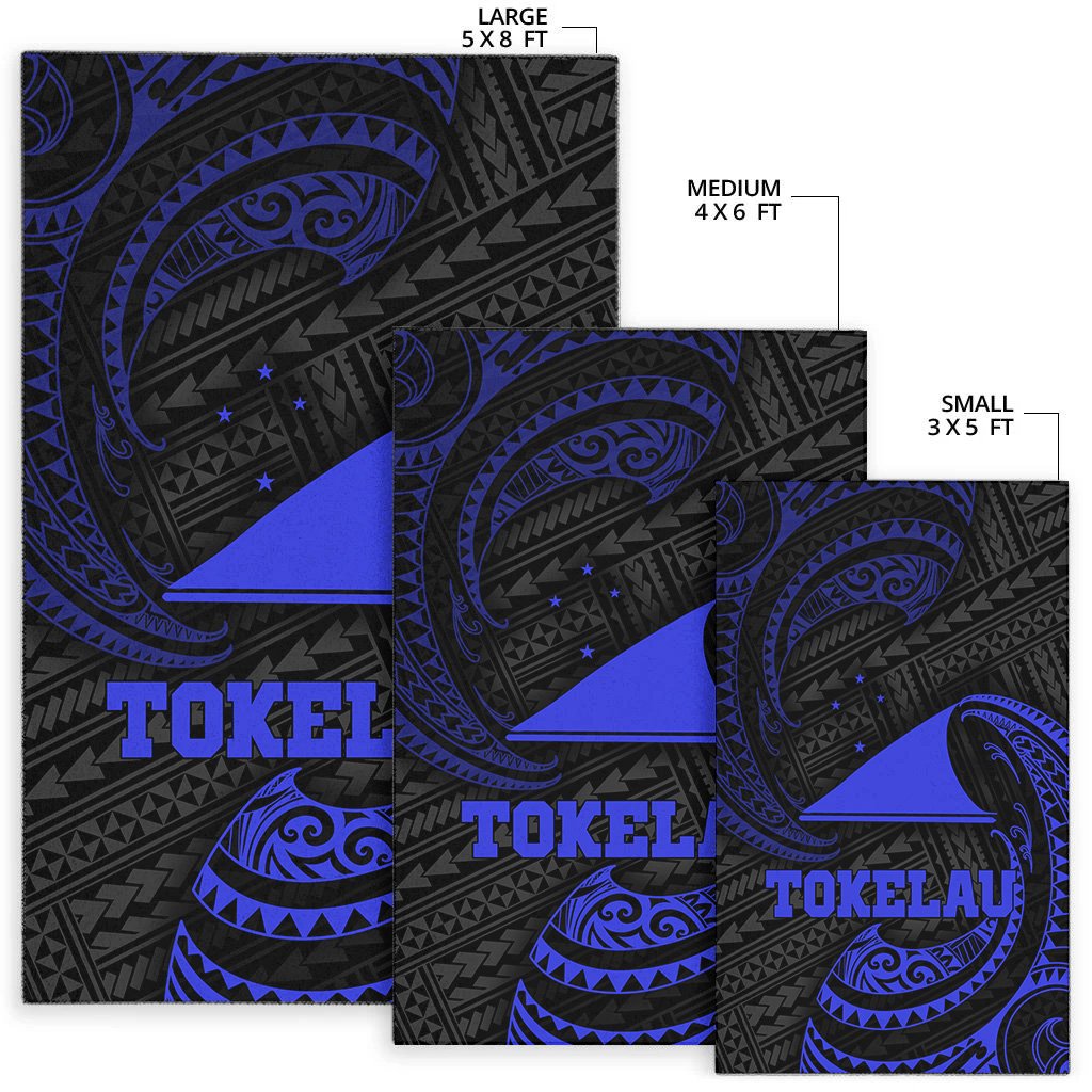 Tokelau Polynesian Area Rug - Blue Tribal Wave - Polynesian Pride