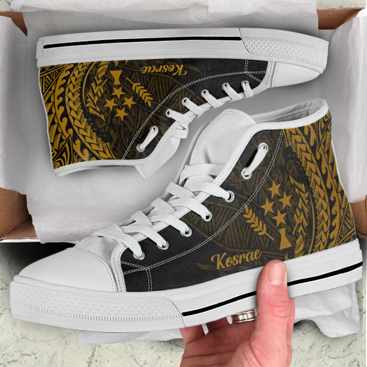 Kosrae High Top Shoes - Wings Style - Polynesian Pride