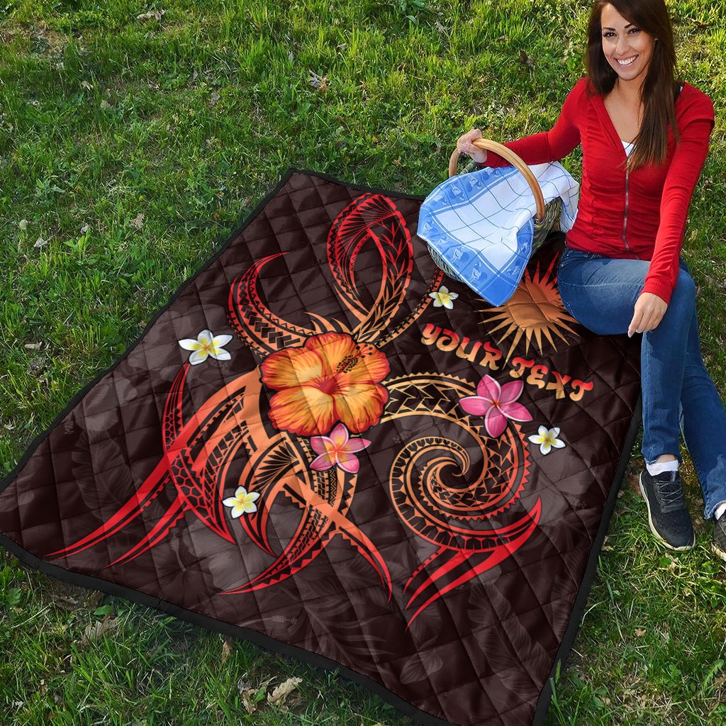 Marshall Islands Polynesian Personalised Premium Quilt - Legend of Marshall Islands (Red) - Polynesian Pride