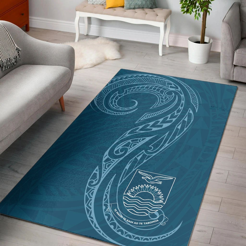 Kiribati Area Rug - Polynesian Style Blue - Polynesian Pride