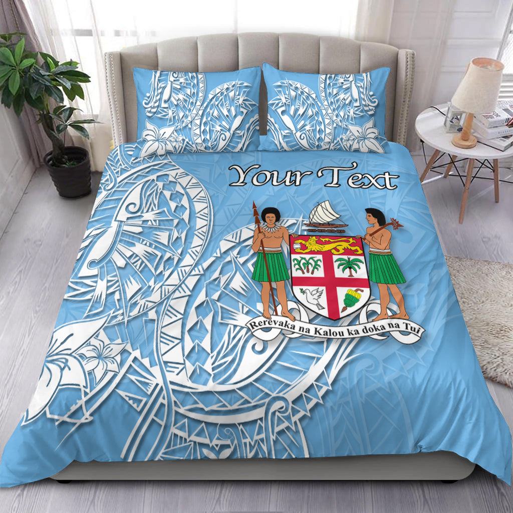 (Custom Personalised) Fiji Bedding Set - Plumeria Tribal - LT12 Blue - Polynesian Pride