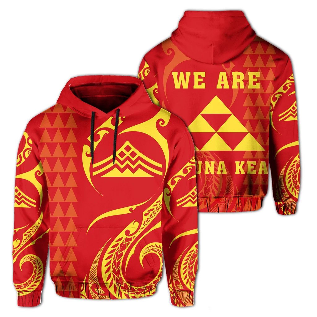 Hawaiian Mauna Kea Polynesian Hoodie Felicity Style Unisex White - Polynesian Pride