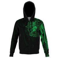 Sagittarius Zodiac Hoodie Maori Tattoo (Zip) Unisex Black - Polynesian Pride