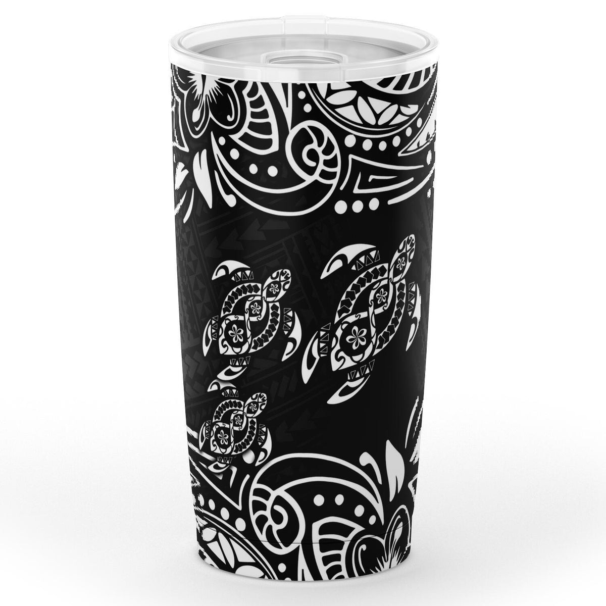 Polynesian Tumbler - White Sea Turtle One Style Black - Polynesian Pride