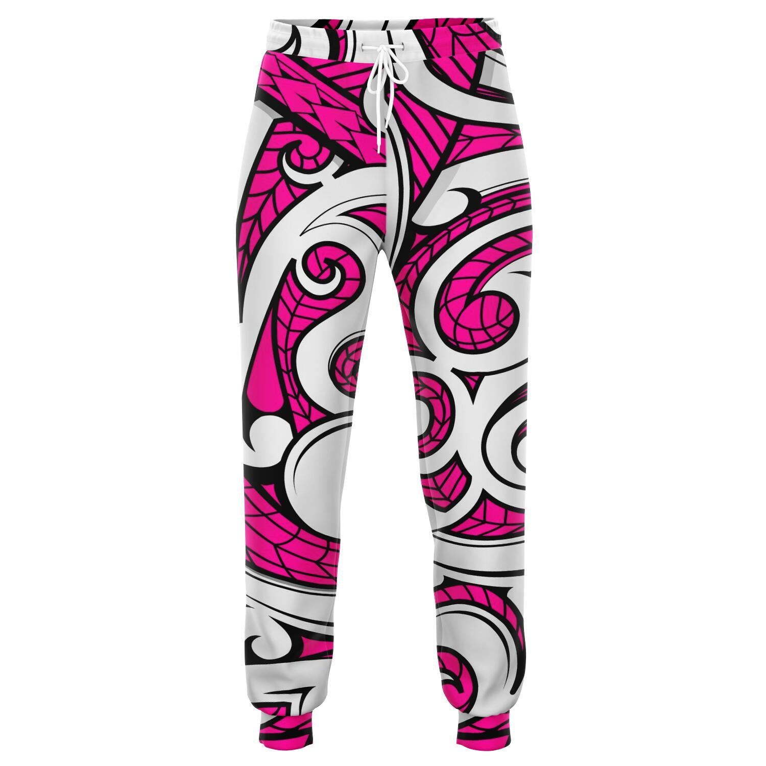 Polynesian Maori Ethnic Ornament Pink Joggers Unisex Pink - Polynesian Pride