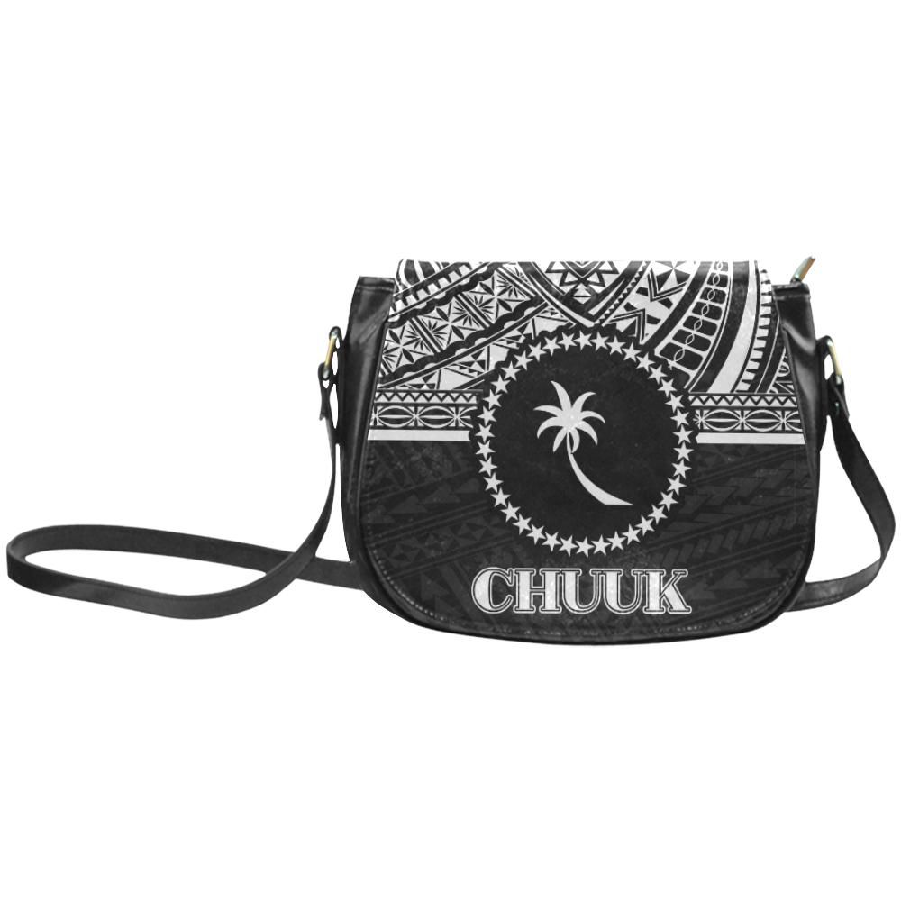 Chuuk States Classic Saddle Bag - Black White Version Chuuk Large Black - Polynesian Pride