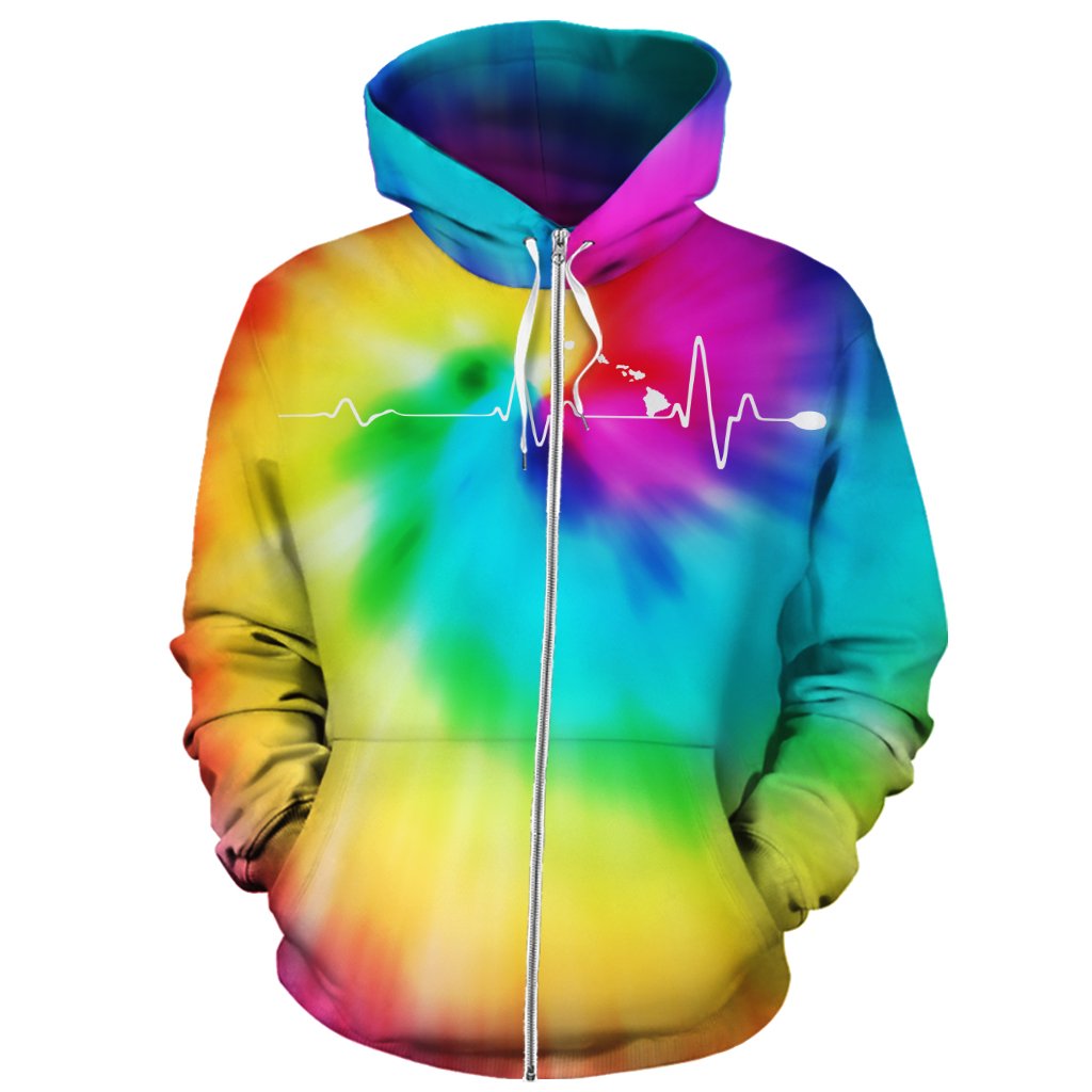 Hawaiian State Hoodie (Zipper) Tie Dye - Polynesian Pride