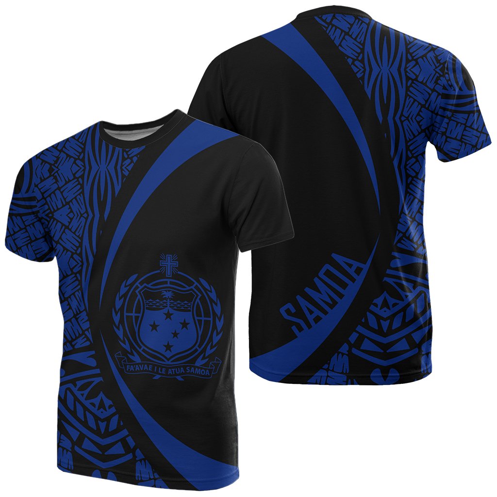 Samoa Blue Polynesian T Shirt Circle Style Unisex Blue - Polynesian Pride