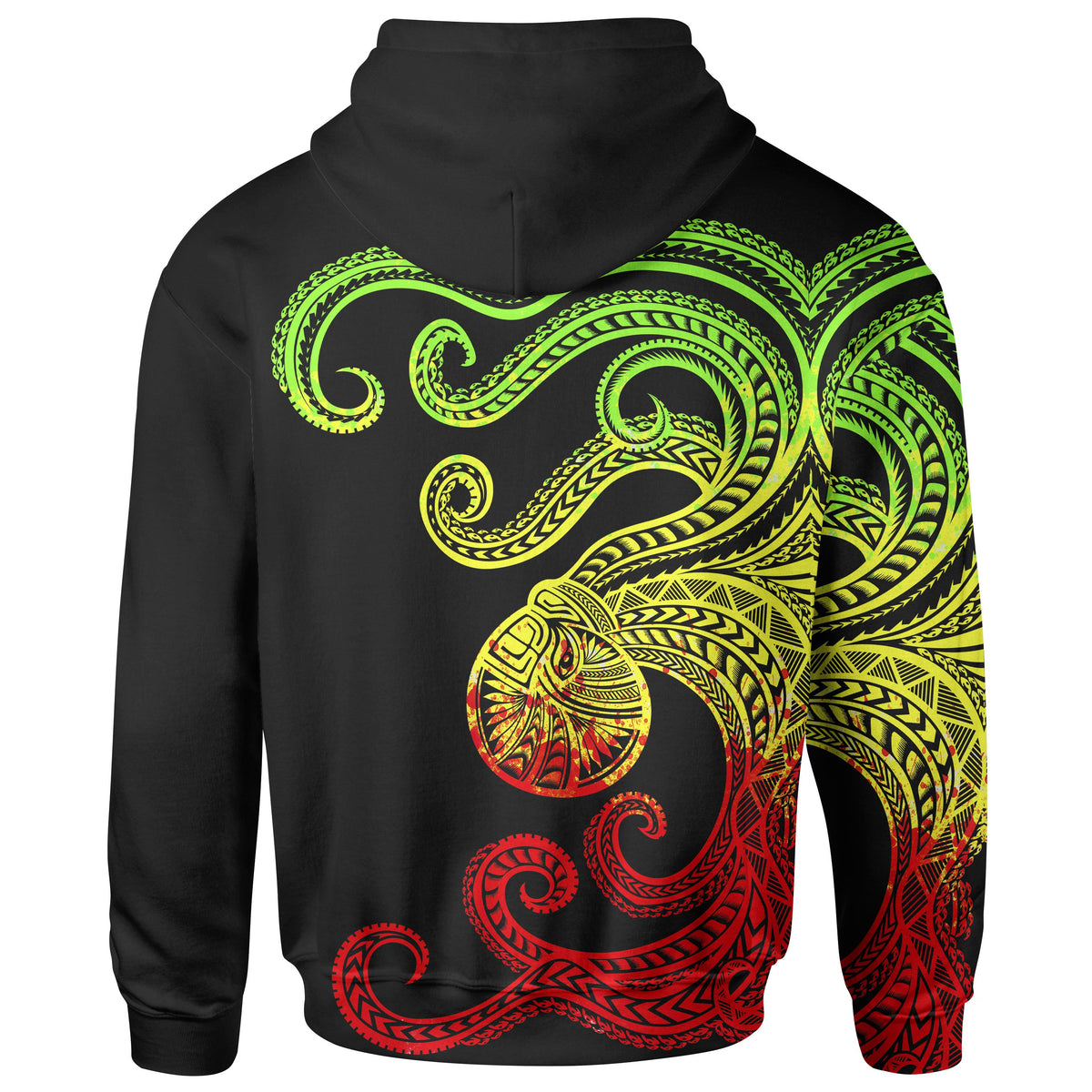 Polynesian Octopus Hoodie Reggae Color - Polynesian Pride