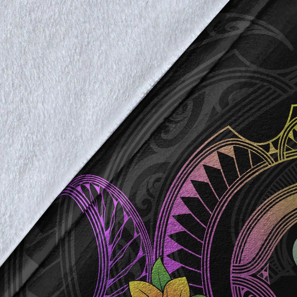 Polynesian Custom Personalised Premium Blanket - Plumeria Flowers with Spiral Patterns - Polynesian Pride