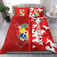 (Custom Personalised) Tonga Unique Bedding Set Camouflage with Tongan Pattern LT13 Red - Polynesian Pride