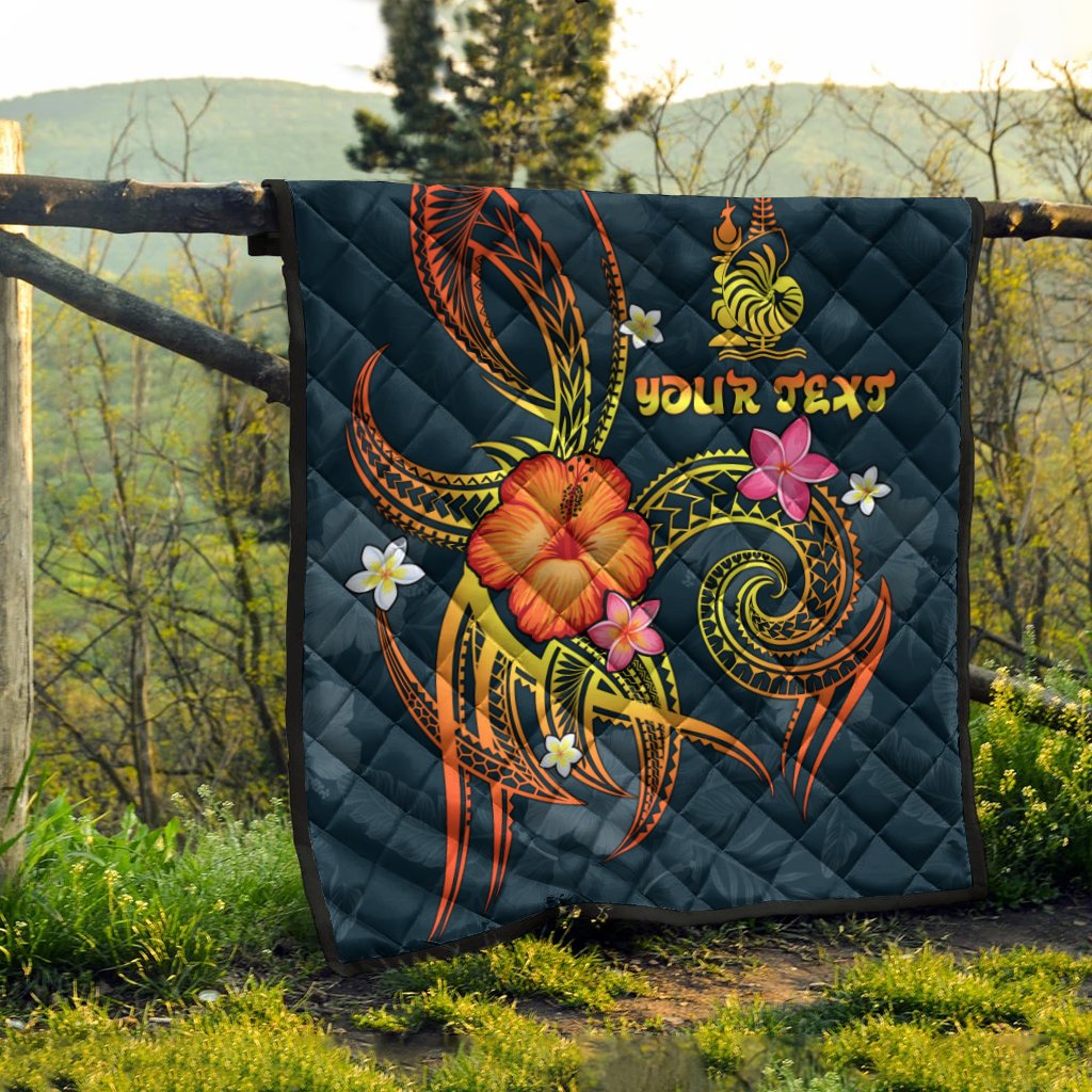 New Caledonia Polynesian Personalised Premium Quilt - Legend of New Caledonia (Blue) - Polynesian Pride