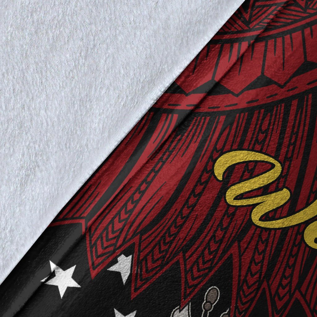 Papua New Guinea Western Province Polynesian Blanket - Tribal Wave Tattoo - Polynesian Pride