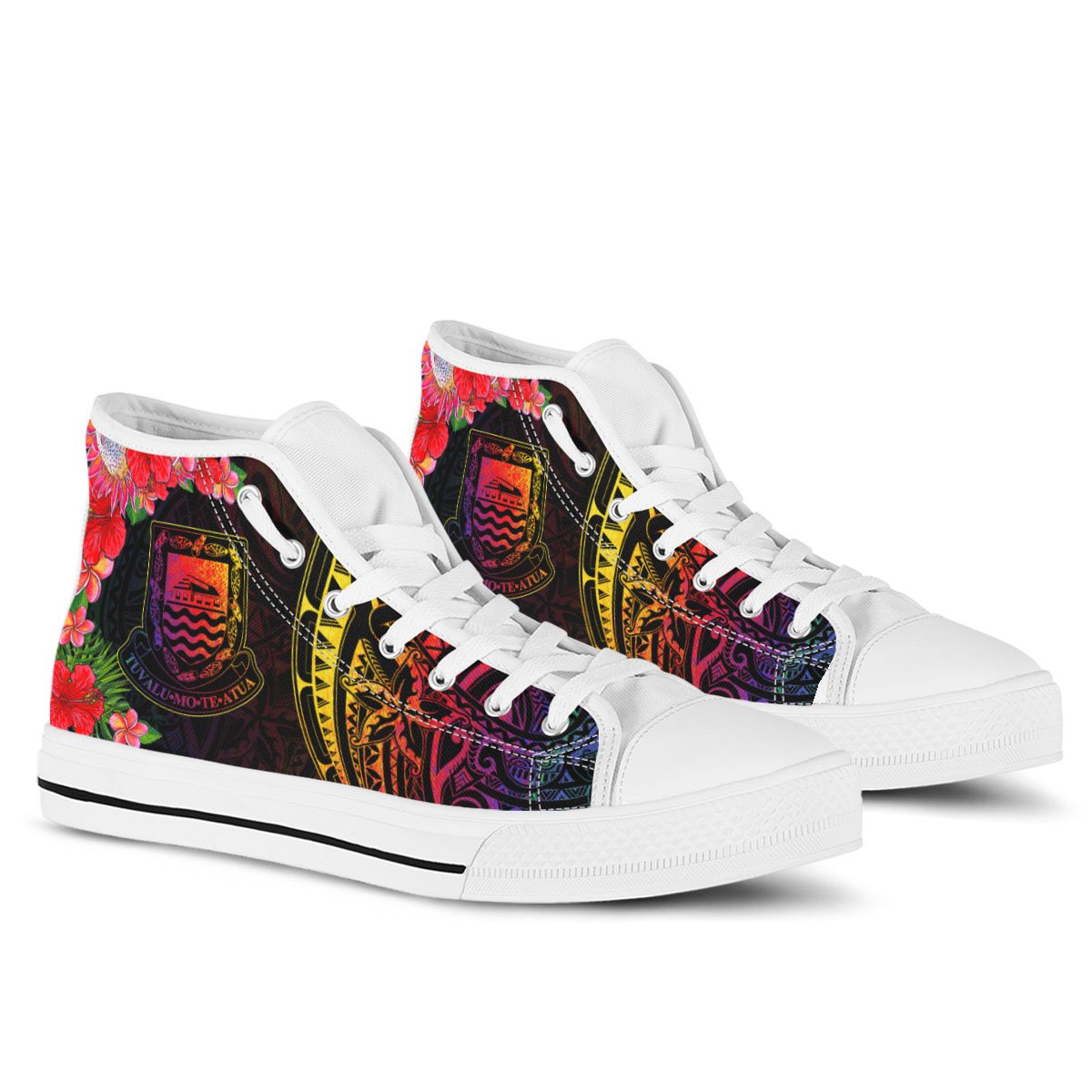 Tuvalu High Top Shoes - Tropical Hippie Style - Polynesian Pride