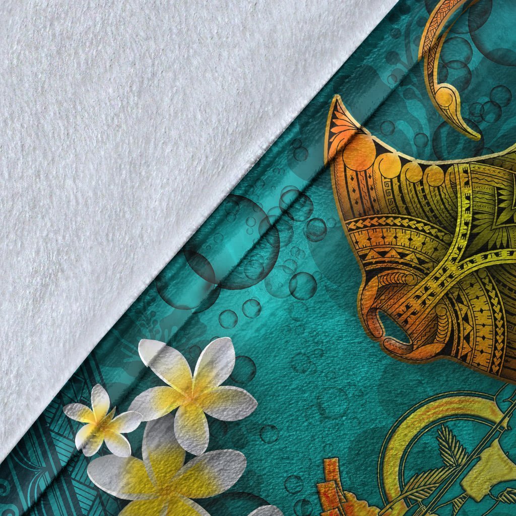 Vanuatu Polynesian Blanket - Manta Ray Ocean - Polynesian Pride